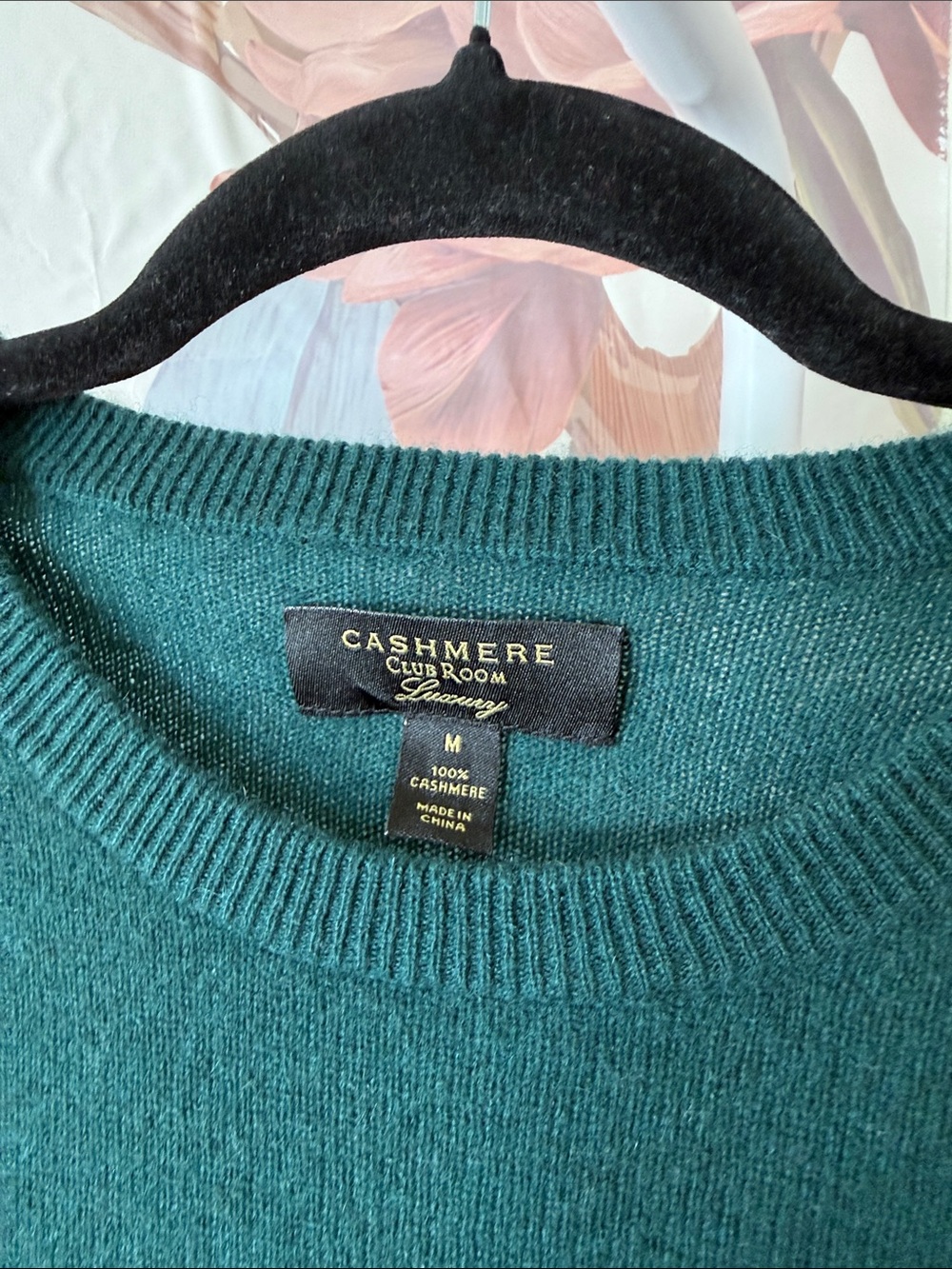 CASHMERE Club Room Luxury Men’s Dark Green Crewneck Sweater - Medium - Picture 2 of 6